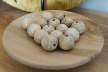 Load image into Gallery viewer, Ash-wood beads 18 mm - 0.7 inches - Natural wooden beads 25 pcs - eco friendly ash wood
