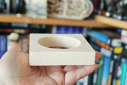 Handmade Wooden square Bracelet 20 mm– Natural Linden Wood Bangle, Unfinished Craft Bracelet Base for Painting, Decoupage or Minimalist Wear