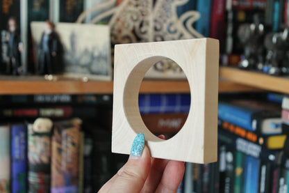 Handmade Wooden square Bracelet 20 mm– Natural Linden Wood Bangle, Unfinished Craft Bracelet Base for Painting, Decoupage or Minimalist Wear