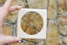 Load image into Gallery viewer, Square unfinished wooden Bangle - 10 mm - 0.4 inches thick - natural wooden bangle/bracelet
