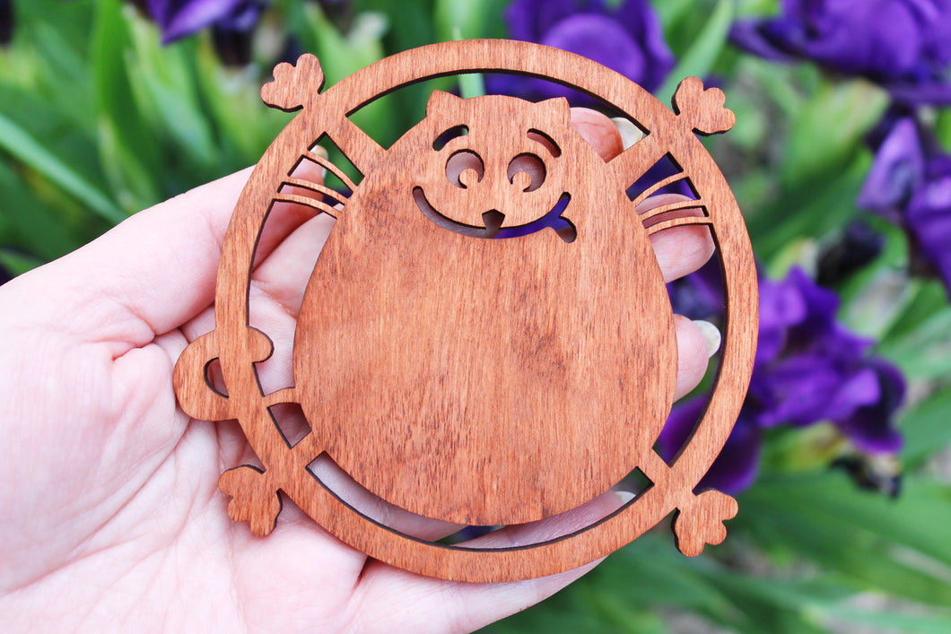 Cats wooden coasters 110 mm - 4.3 inches - Modern coasters - Handmade coasters