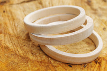 Load image into Gallery viewer, Wooden round bracelets set of 3 - unfinished round bangle - 10 mm - linden wood
