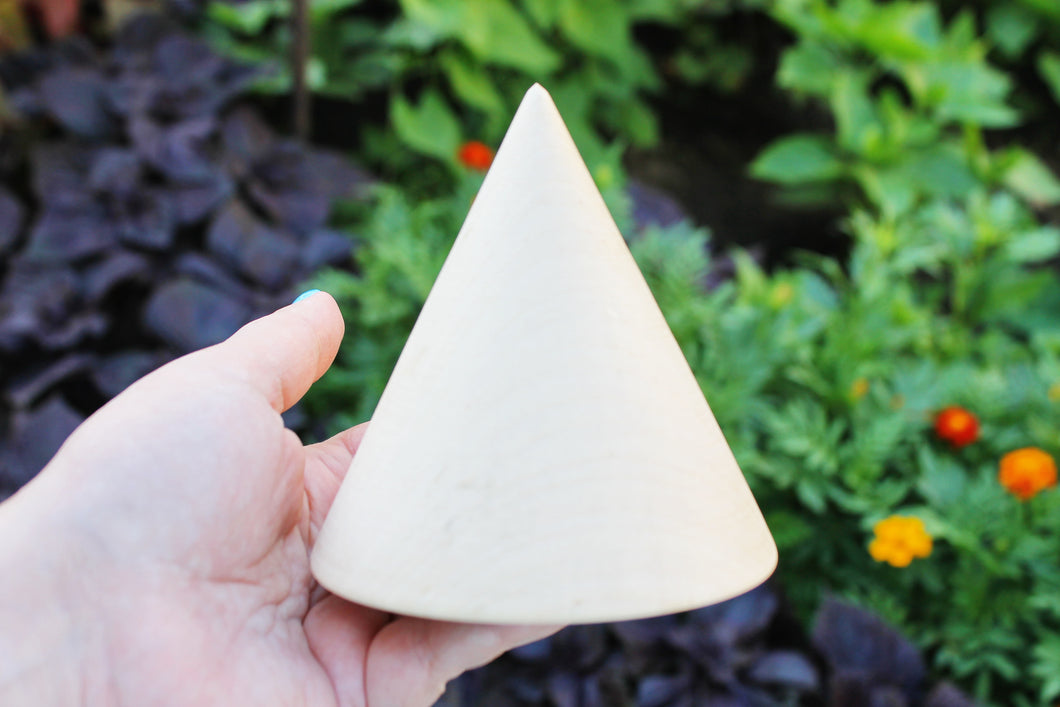 Big Wooden cones 100x100 mm - 3.9 inches - eco friendly - CONES - without holes - beech wood