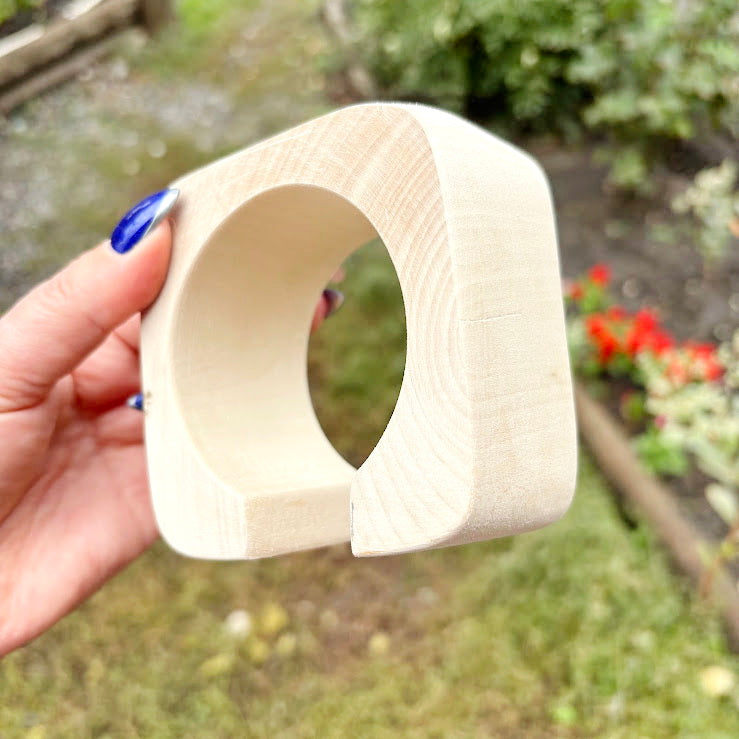Unfinished Wooden Bangle Bracelet for DIY Crafting – 45 mm Wide Handmade Bracelet Blank, Natural Wooden Jewelry Making Supply