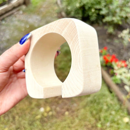 Unfinished Wooden Bangle Bracelet for DIY Crafting – 45 mm Wide Handmade Bracelet Blank, Natural Wooden Jewelry Making Supply