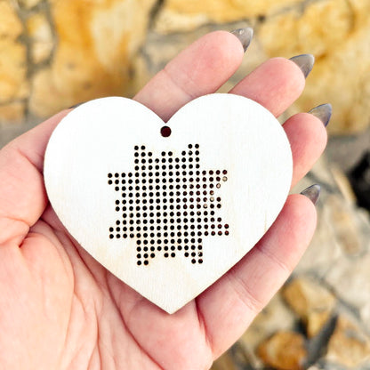 Wooden Cross Stitch Blanks Christmas Ornaments – Laser Cut Birch Shapes – DIY Embroidery Craft – Natural Wood Decor-1