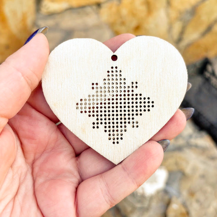 Wooden Cross Stitch Blanks Christmas Ornaments – Laser Cut Birch Shapes – DIY Embroidery Craft – Natural Wood Decor-2