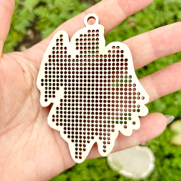 Large wooden Halloween cross stitch blanks set – laser cut birch plywood shapes – spooky embroidery ornaments – DIY Halloween decor