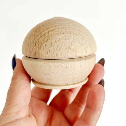Round wooden beech box 70x50 mm – handmade natural wood storage container – unfinished jewelry box – eco gift box – craft supply