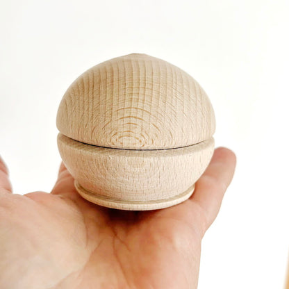 Round wooden beech box 70x50 mm – handmade natural wood storage container – unfinished jewelry box – eco gift box – craft supply