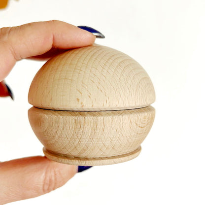 Round wooden beech box 70x50 mm – handmade natural wood storage container – unfinished jewelry box – eco gift box – craft supply