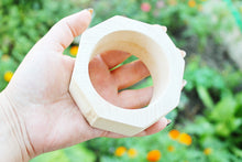 Load image into Gallery viewer, 45 mm Wooden bracelet unfinished round octahedral - natural eco friendly
