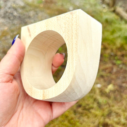 Large Unfinished Wooden Bracelet Blank 45mm Wide | DIY Craft Wood Cuff Bangle Base | Natural Linden Wood Bracelet for Craft