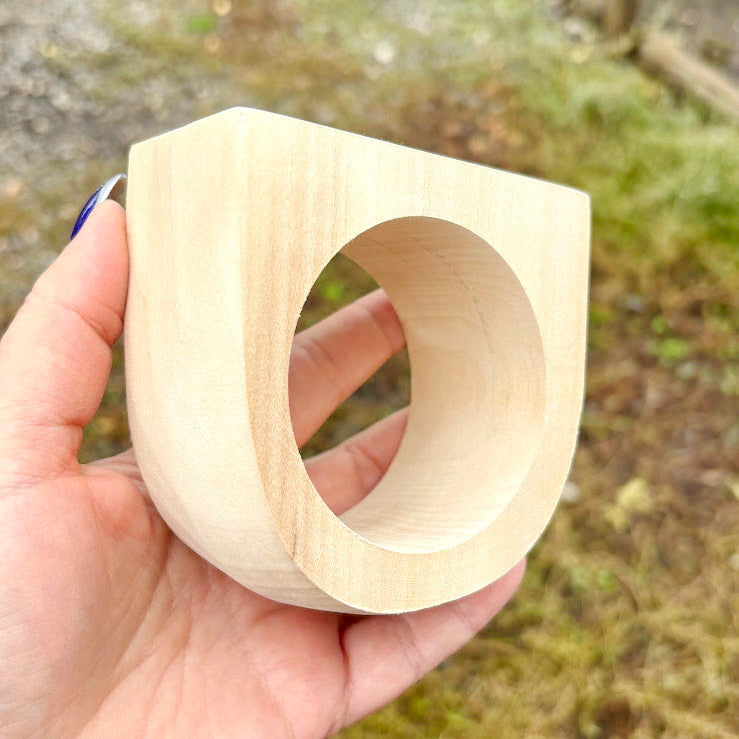 Large Unfinished Wooden Bracelet Blank 45mm Wide | DIY Craft Wood Cuff Bangle Base | Natural Linden Wood Bracelet for Craft