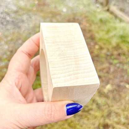 Large Unfinished Wooden Bracelet Blank 45mm Wide | DIY Craft Wood Cuff Bangle Base | Natural Linden Wood Bracelet for Craft