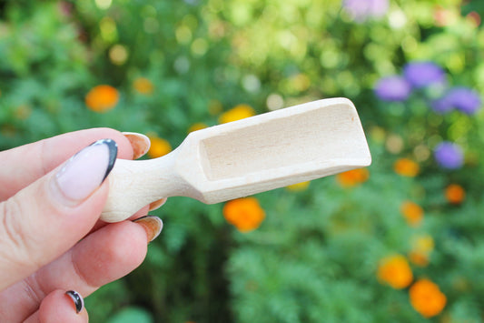 Handmade small wooden scoop for spices - 3.1 inches - natural eco friendly - made of beech wood