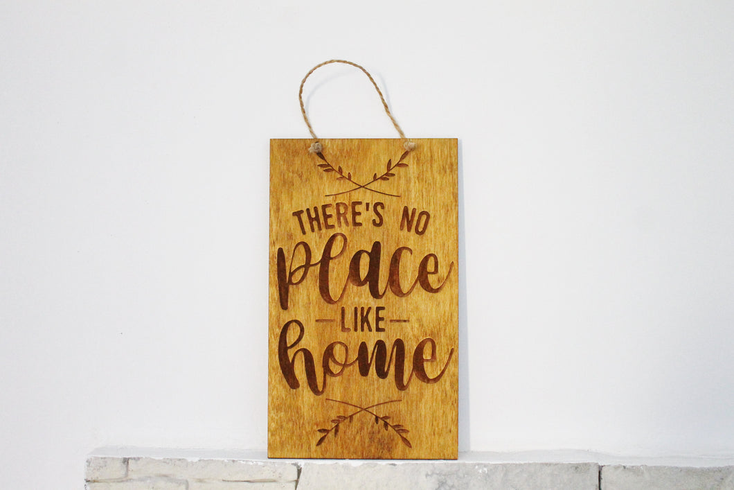 Wall hanging wooden plaque/sign - There's no place like HOME wall art - Country decor, Housewarming gift, Farmhouse wall art