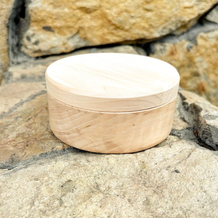 Round unfinished wooden box 120 mm in diameter – natural alder wood storage box – eco friendly craft box – keepsake, jewelry, gift box
