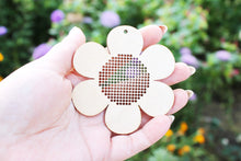 Load image into Gallery viewer, Flower Cross stitch pendant blanks - blanks Wood Needlecraft Pendant - different sizes
