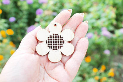 Flower Cross stitch pendant blanks - blanks Wood Needlecraft Pendant - different sizes