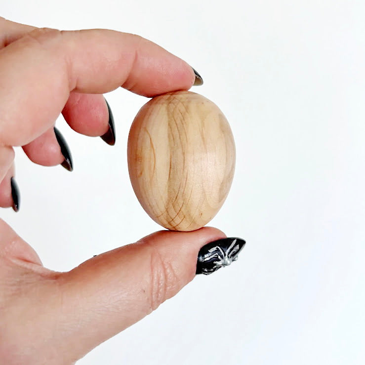 Set of 5 Small Unfinished Wooden Eggs – Natural Pine Wood Craft Eggs 40x35 mm – Ready for Painting, Decorating, Easter Crafts