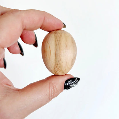 Set of 5 Small Unfinished Wooden Eggs – Natural Pine Wood Craft Eggs 40x35 mm – Ready for Painting, Decorating, Easter Crafts