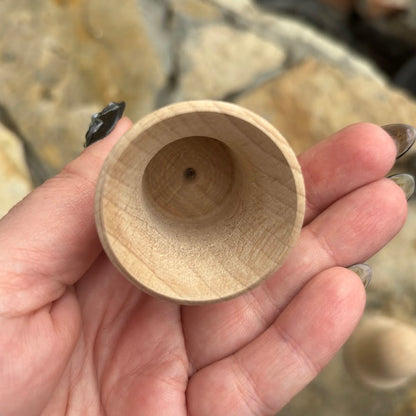 Small Wooden Bell Set of 2 – Beech Craft Blanks for Painting, Unfinished Hollow Ornament, DIY Christmas Decoration