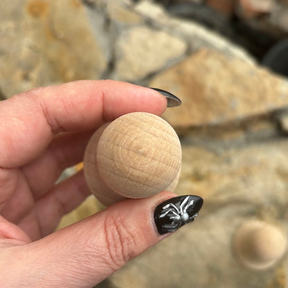 Small Wooden Bell Set of 2 – Beech Craft Blanks for Painting, Unfinished Hollow Ornament, DIY Christmas Decoration