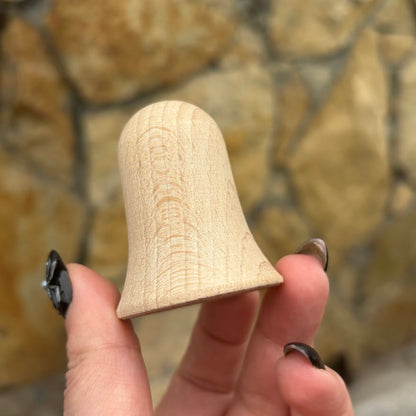 Small Wooden Bell Set of 2 – Beech Craft Blanks for Painting, Unfinished Hollow Ornament, DIY Christmas Decoration