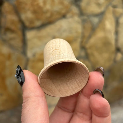 Small Wooden Bell Set of 2 – Beech Craft Blanks for Painting, Unfinished Hollow Ornament, DIY Christmas Decoration