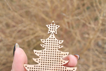 Load image into Gallery viewer, Christmas tree - Cross stitch blank 3.5 inches - blanks Wood Needlecraft Pendant, wooden cross stitch blank
