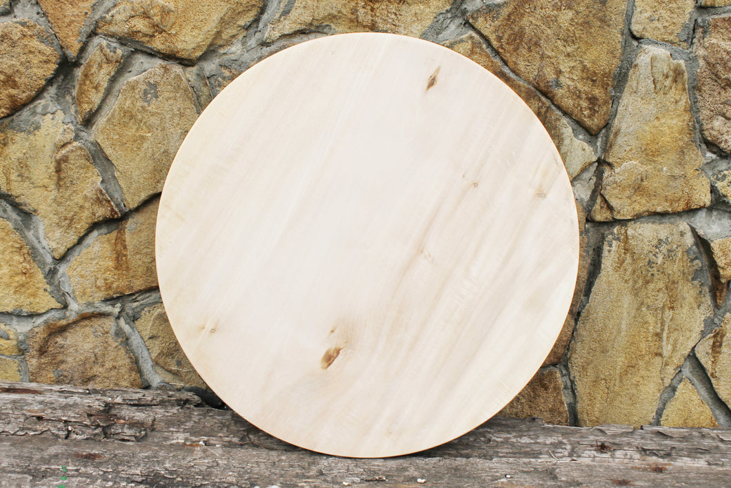 Big Wooden plate 39 cm 15.4 inch unfinished natural eco friendly - linden wooden plate - JUST ONE