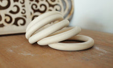 Load image into Gallery viewer, Unfinished Wooden rings - 70 mm (2.7&quot;) - wooden connector - natural eco friendly - 5 pcs - made of maple tree wood
