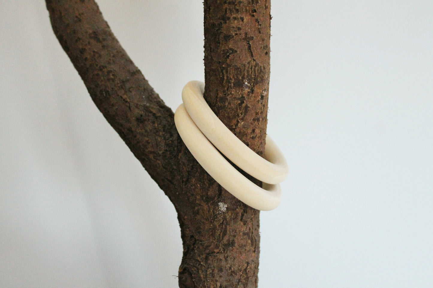 Unfinished Wooden rings - 70 mm (2.7") - wooden connector - natural eco friendly - 5 pcs - made of maple tree wood