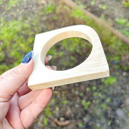 Unfinished Wooden Bangle Blank 10 mm Thick, Linden Wood Square Bracelet Base, Natural Eco Friendly Jewelry Supply - IL10