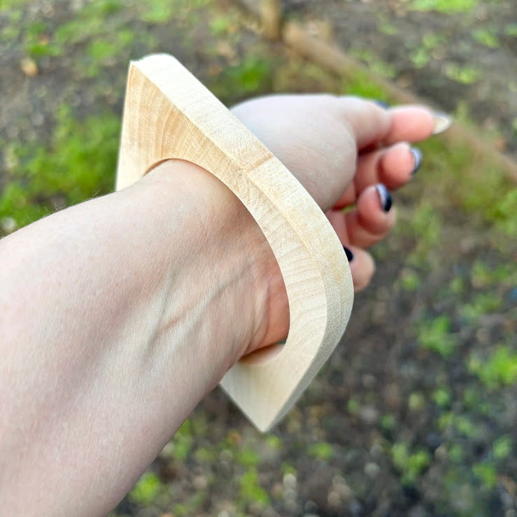 Unfinished Wooden Bangle Blank 10 mm Thick, Linden Wood Square Bracelet Base, Natural Eco Friendly Jewelry Supply - IL10