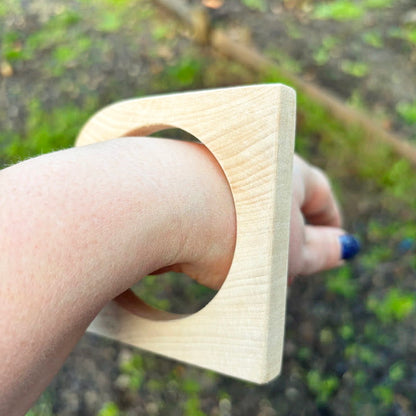 Unfinished Wooden Bangle Blank 10 mm Thick, Linden Wood Square Bracelet Base, Natural Eco Friendly Jewelry Supply - IL10