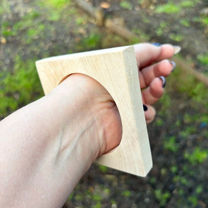 Unfinished Wooden Bangle Blank 10 mm Thick, Linden Wood Square Bracelet Base, Natural Eco Friendly Jewelry Supply - IL10