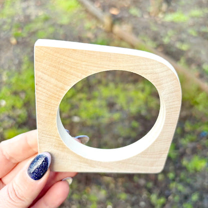 Unfinished Wooden Bangle Blank 10 mm Thick, Linden Wood Square Bracelet Base, Natural Eco Friendly Jewelry Supply - IL10