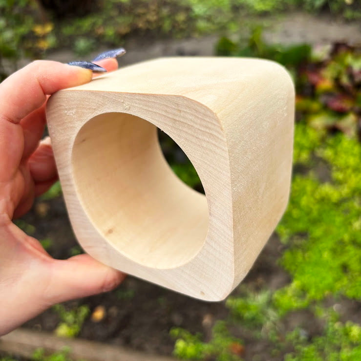 Wide Square Wooden Cuff Bracelet 70 mm, Minimalist Natural Wooden Bangle, Large Statement Bracelet, Eco Jewelry, Unfinished linden Wood