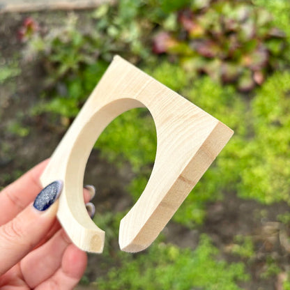 10 mm Wooden Square Bangle Blank with Cut Corner, Unfinished Linden Wood Bracelet Base, Natural Jewelry Making Supply