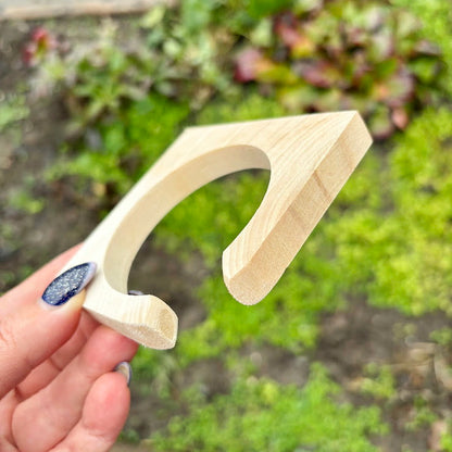 10 mm Wooden Square Bangle Blank with Cut Corner, Unfinished Linden Wood Bracelet Base, Natural Jewelry Making Supply