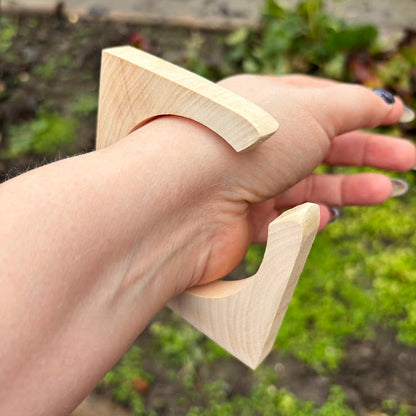 10 mm Wooden Square Bangle Blank with Cut Corner, Unfinished Linden Wood Bracelet Base, Natural Jewelry Making Supply