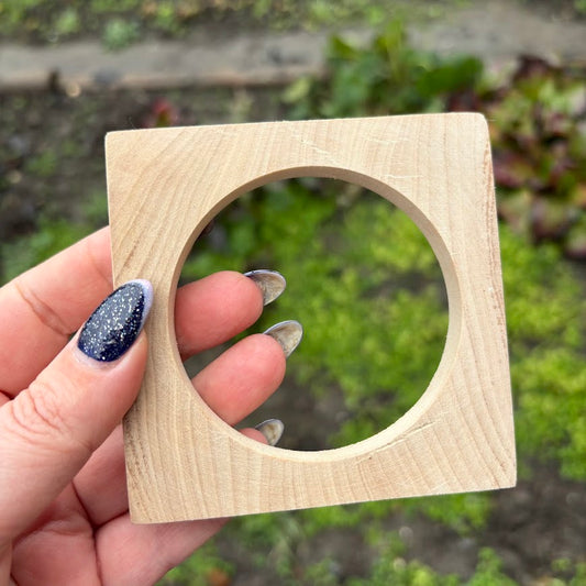 Square Bracelet Blank 10mm Thick, Unfinished Linden Wood Bangle for Crafting and DIY Jewelry