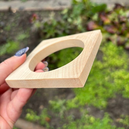 Square Bracelet Blank 10mm Thick, Unfinished Linden Wood Bangle for Crafting and DIY Jewelry