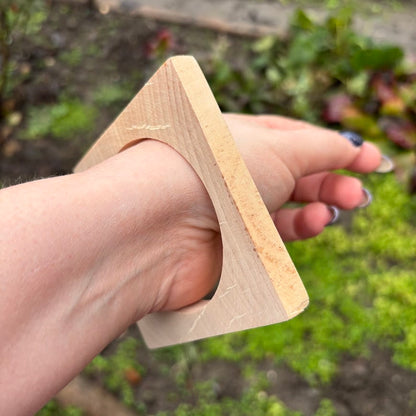 Square Bracelet Blank 10mm Thick, Unfinished Linden Wood Bangle for Crafting and DIY Jewelry