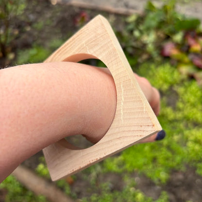 Square Bracelet Blank 10mm Thick, Unfinished Linden Wood Bangle for Crafting and DIY Jewelry