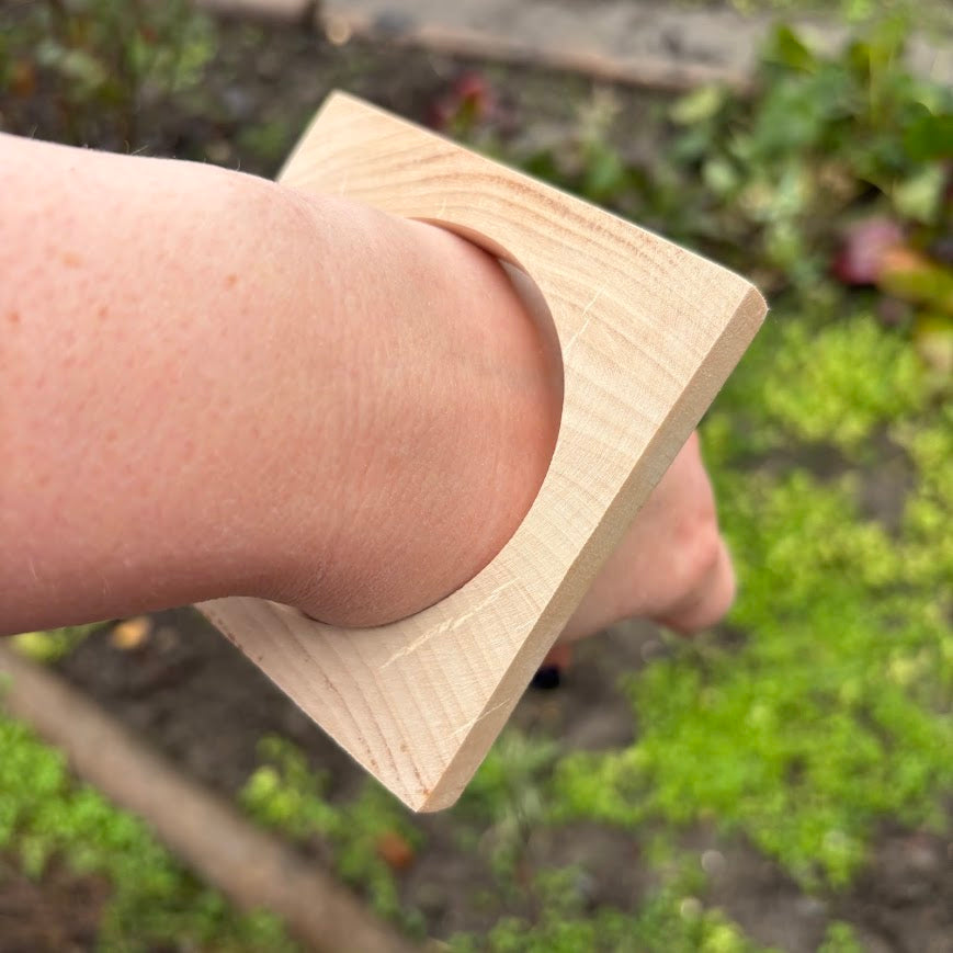 Square Bracelet Blank 10mm Thick, Unfinished Linden Wood Bangle for Crafting and DIY Jewelry