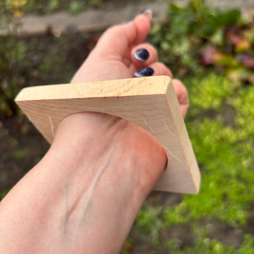 Square Bracelet Blank 10mm Thick, Unfinished Linden Wood Bangle for Crafting and DIY Jewelry