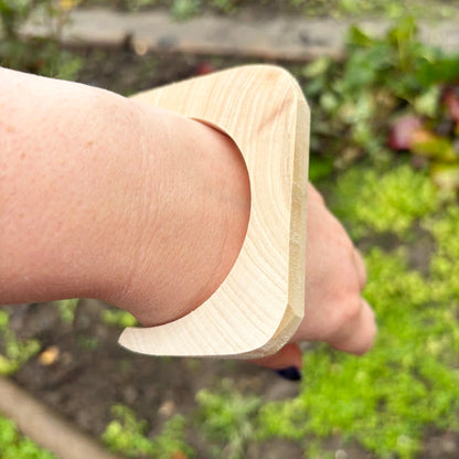 10 mm Rounded Square Bangle Blank with Cut Corner, Unfinished Linden Wood Bracelet Base, Natural Jewelry Making Supply